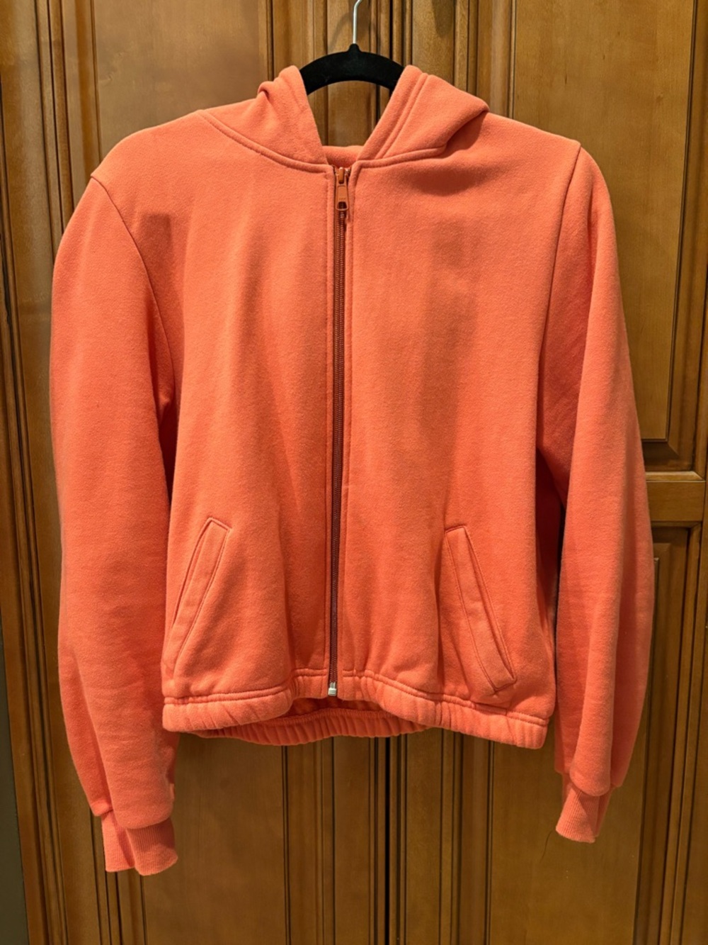 Smash & Tess Coral Zip-Up cropped Hooded Fleece Jacket